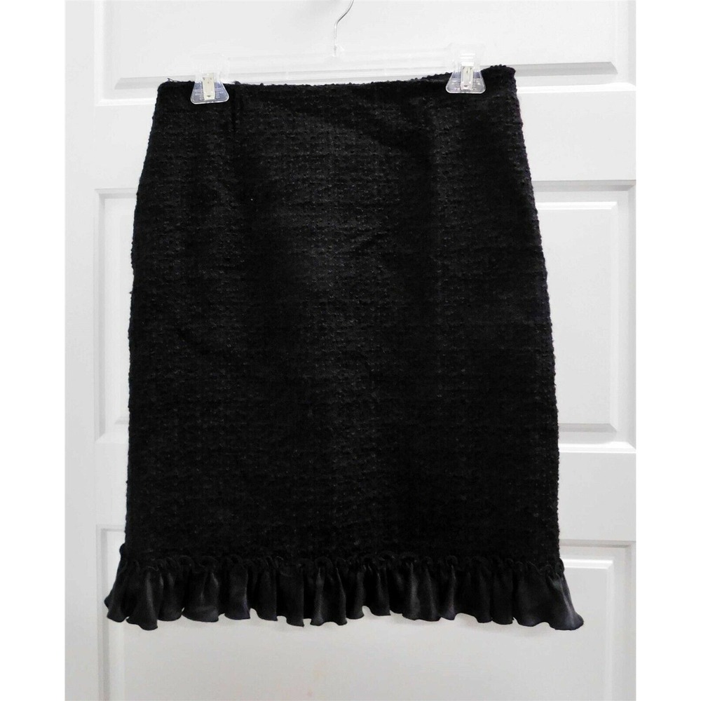 Moschino Cheap & Chic Black Boucle Ruffled Knit Skirt‎ Italy sz 8